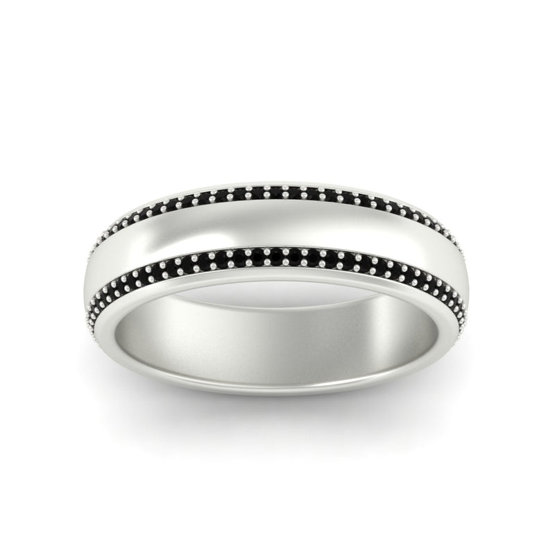 Beveled Edge Matte Eternity Mens Engagement Ring