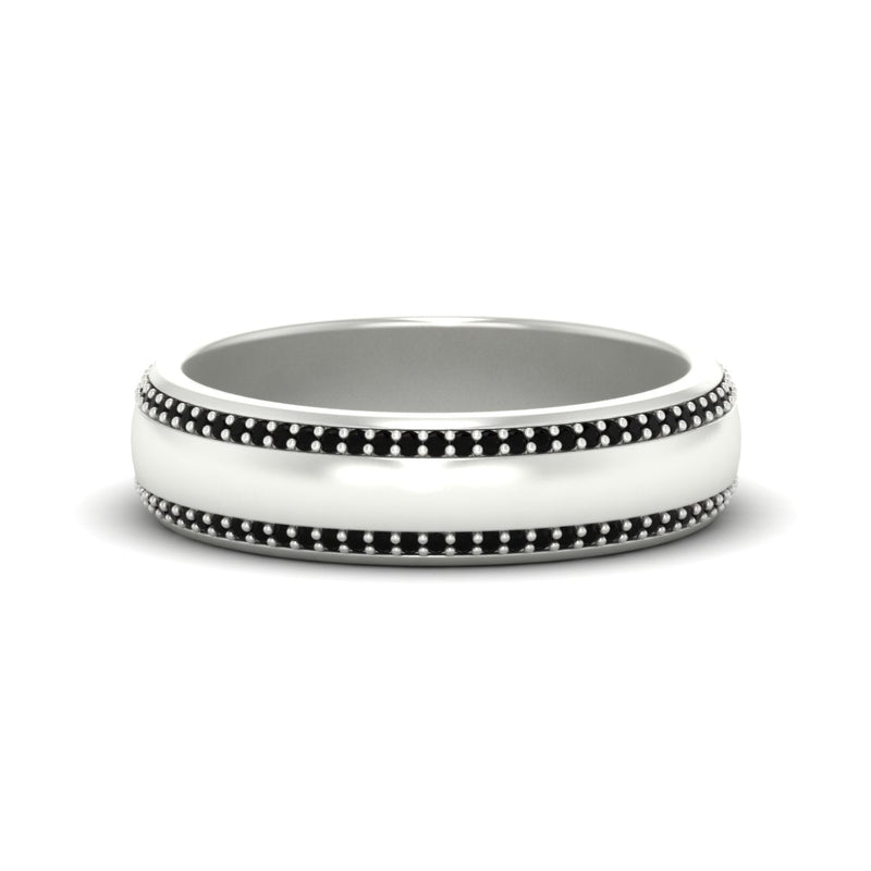 Beveled Edge Matte Eternity Mens Engagement Ring