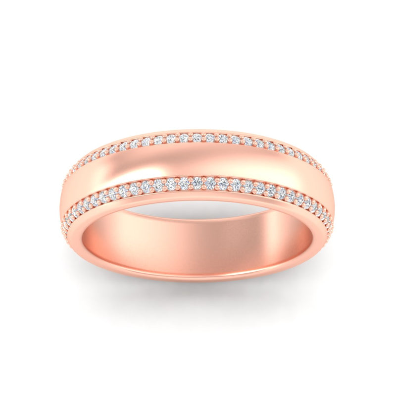 Beveled Edge Matte Eternity Mens Engagement Ring