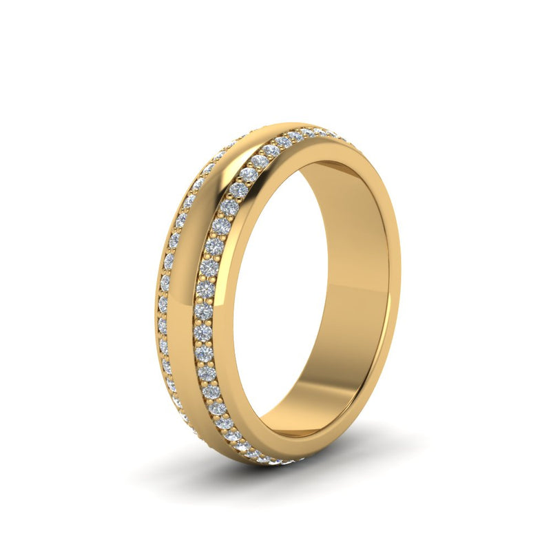 Beveled Edge Matte Eternity Mens Engagement Ring