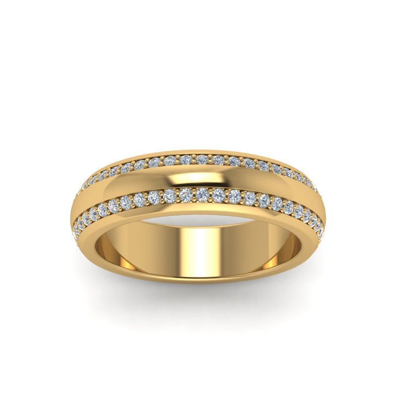 Beveled Edge Matte Eternity Mens Engagement Ring