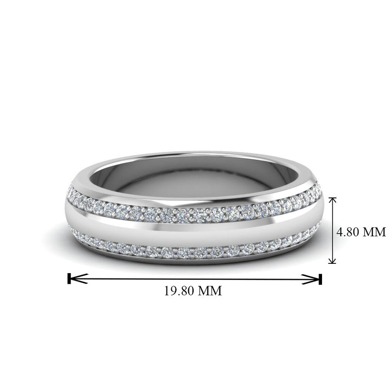 Beveled Edge Matte Eternity Mens Engagement Ring