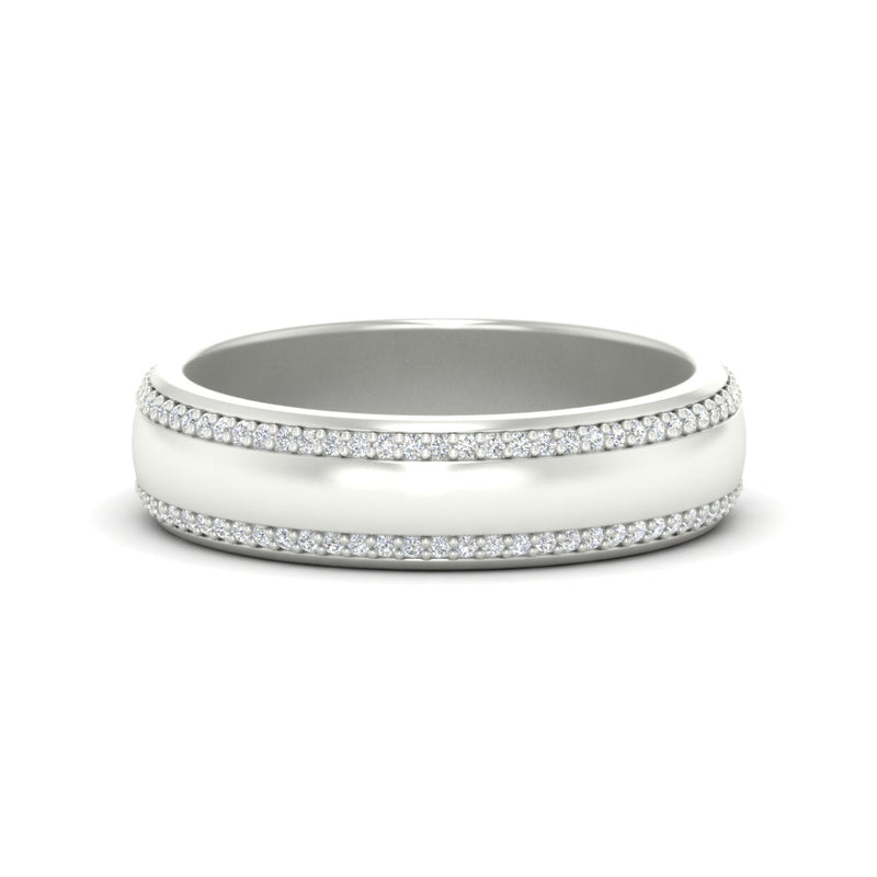 Beveled Edge Matte Eternity Mens Engagement Ring