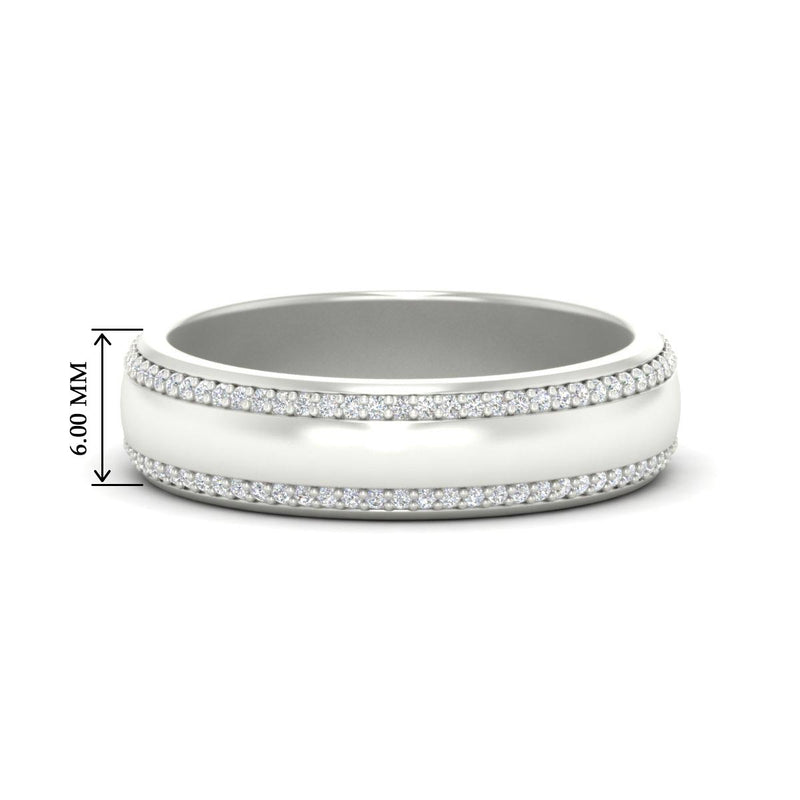 Beveled Edge Matte Eternity Mens Engagement Ring