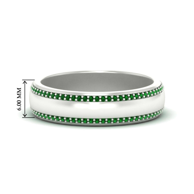 Beveled Edge Matte Eternity Mens Engagement Ring