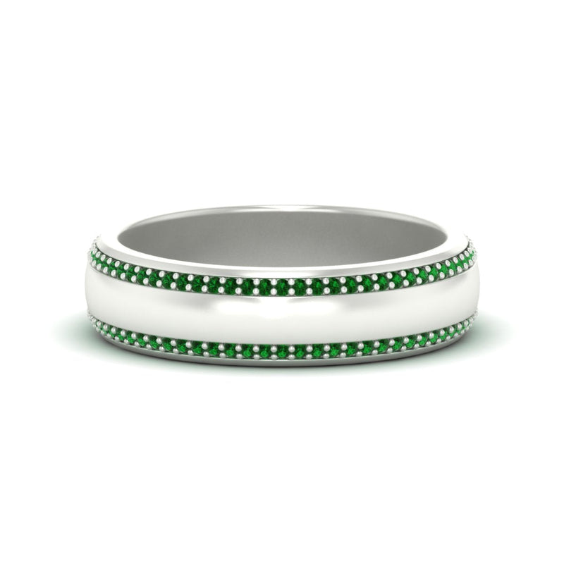 Beveled Edge Matte Eternity Mens Engagement Ring