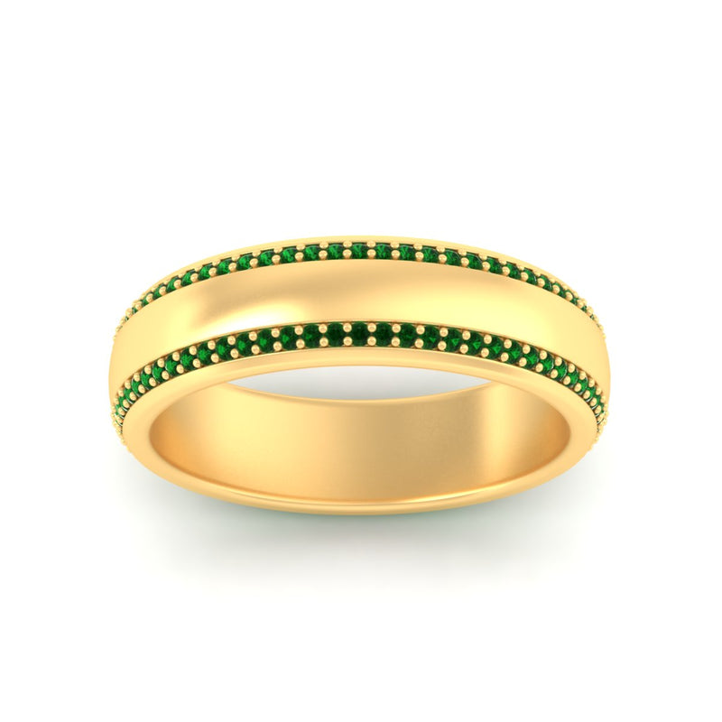 Beveled Edge Matte Eternity Mens Engagement Ring