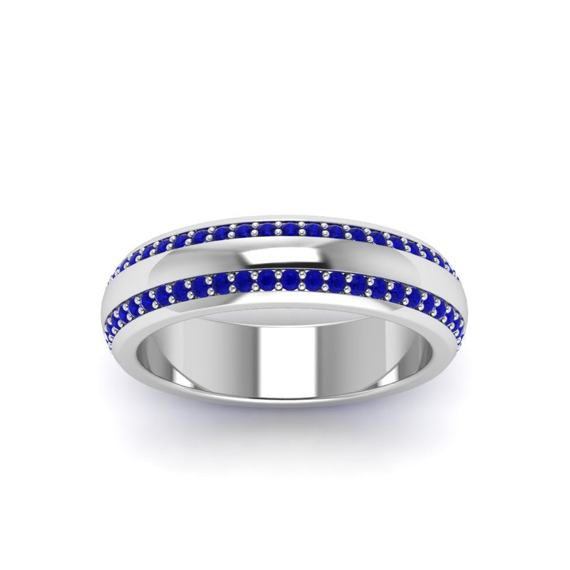 Beveled Edge Matte Eternity Mens Engagement Ring