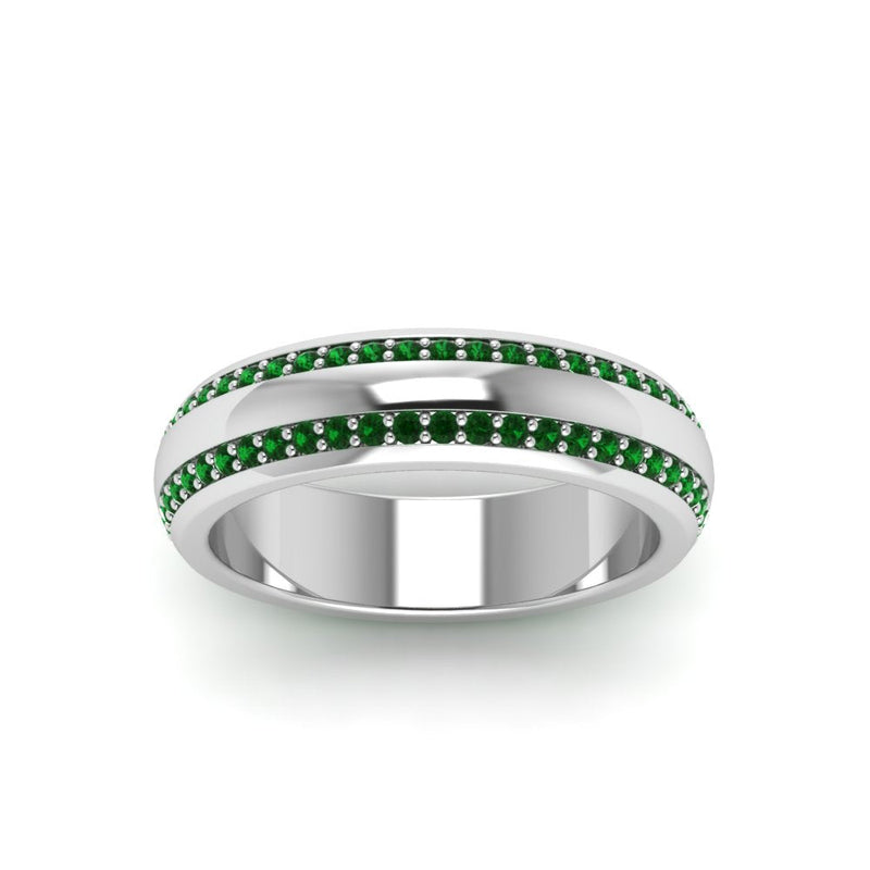 Beveled Edge Matte Eternity Mens Engagement Ring