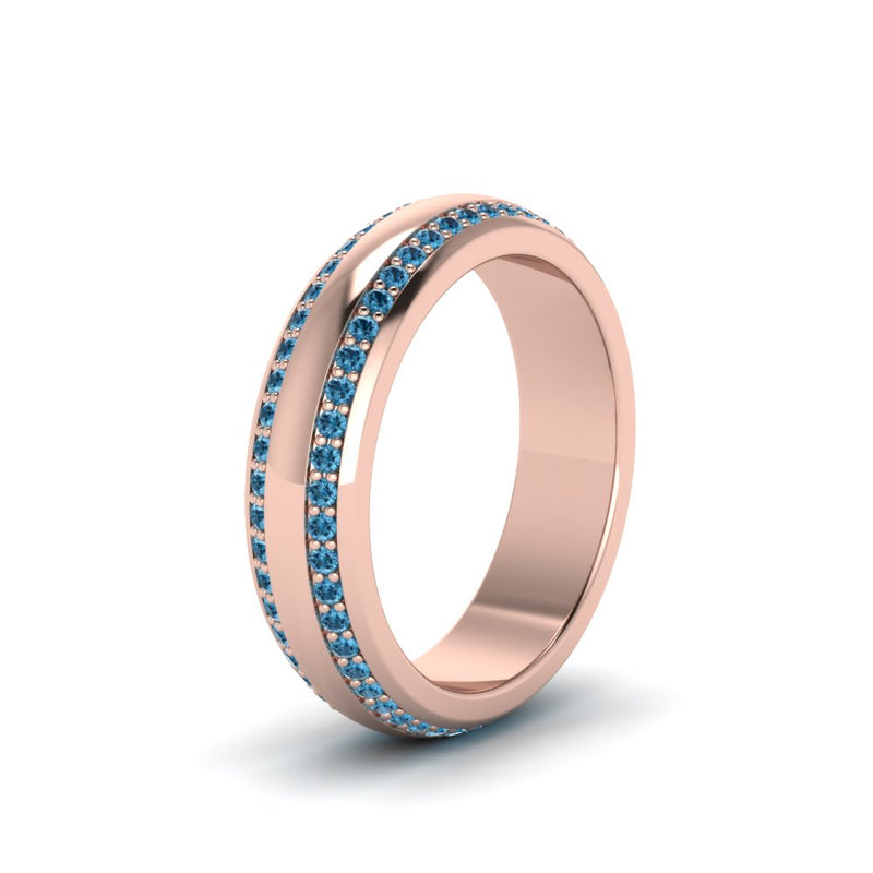 Beveled Edge Matte Eternity Mens Engagement Ring