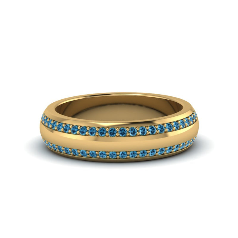 Beveled Edge Matte Eternity Mens Engagement Ring