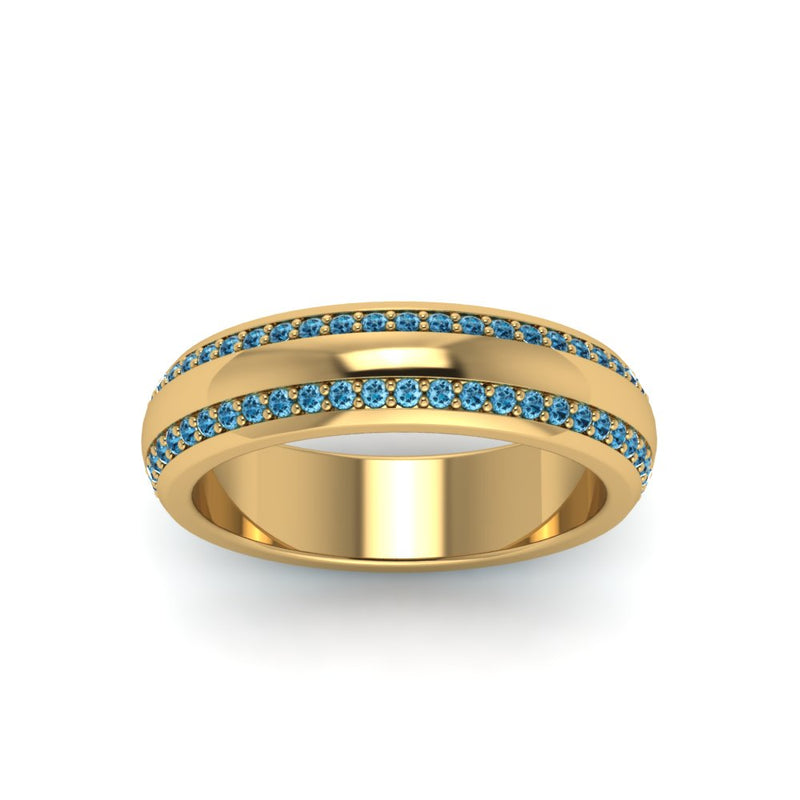 Beveled Edge Matte Eternity Mens Engagement Ring