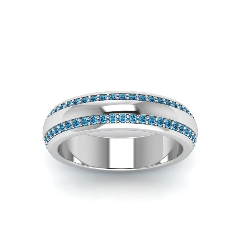 Beveled Edge Matte Eternity Mens Engagement Ring