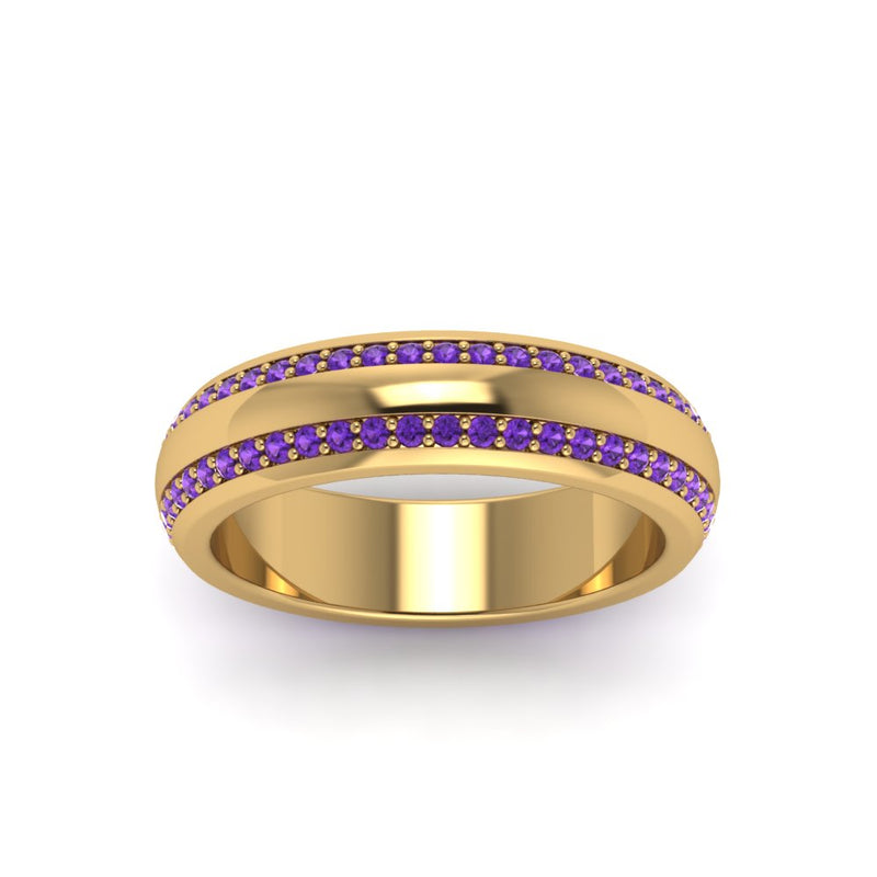 Beveled Edge Matte Eternity Mens Engagement Ring