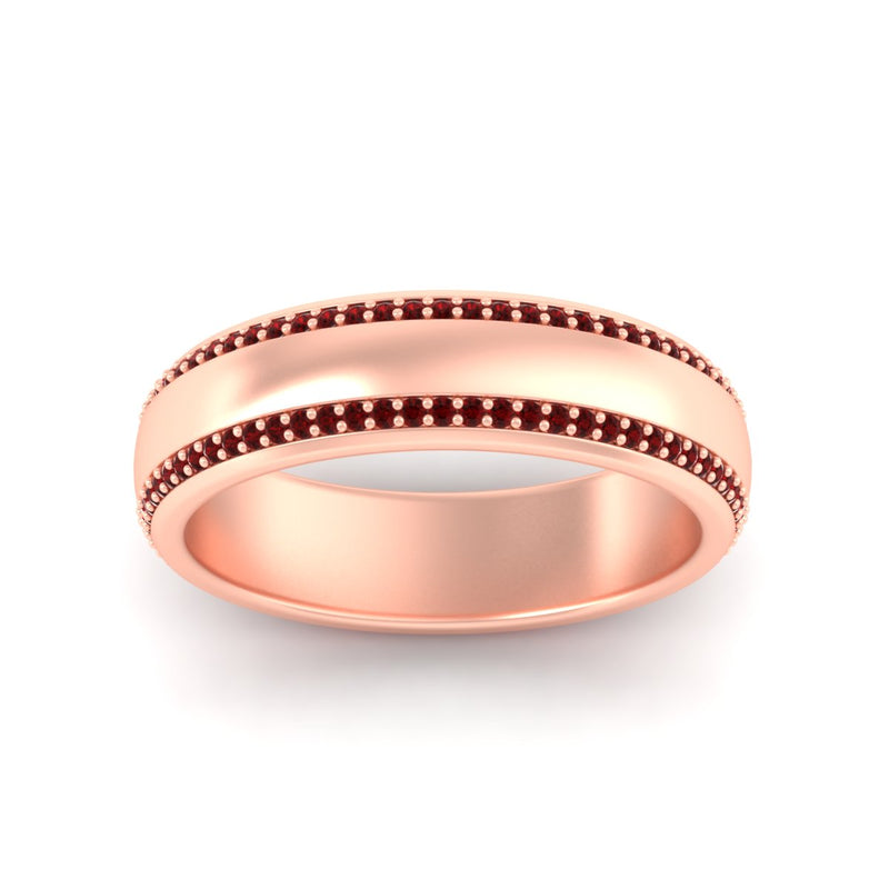 Beveled Edge Matte Eternity Mens Engagement Ring
