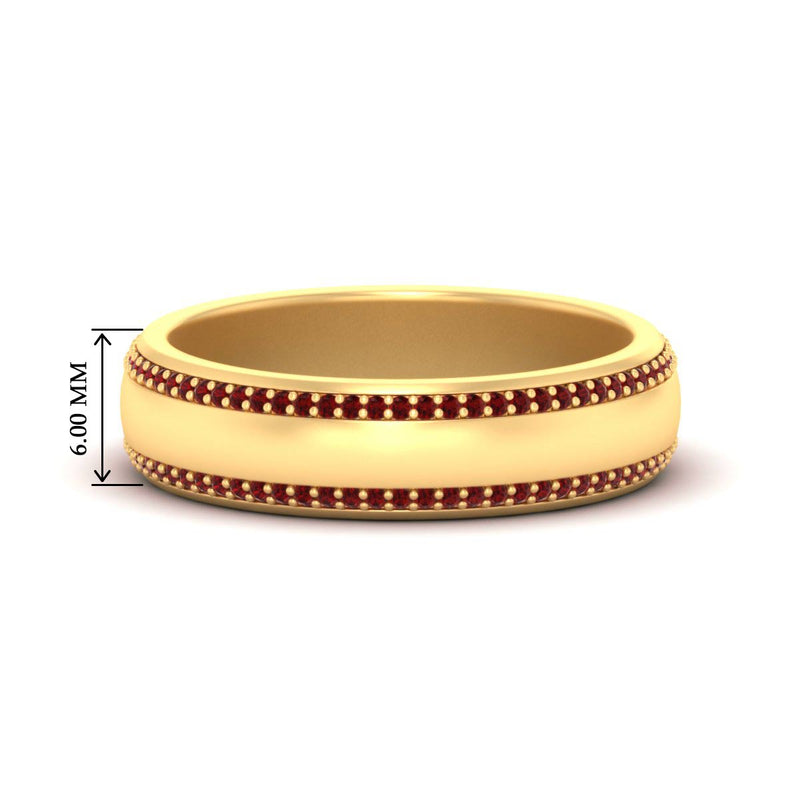 Beveled Edge Matte Eternity Mens Engagement Ring