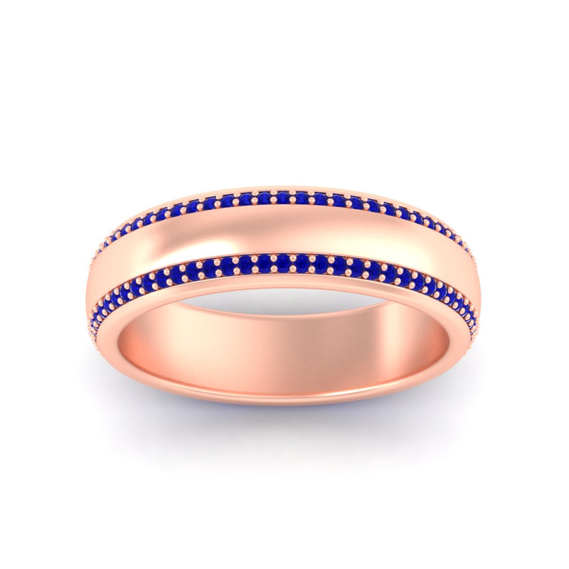 Beveled Edge Matte Eternity Mens Engagement Ring