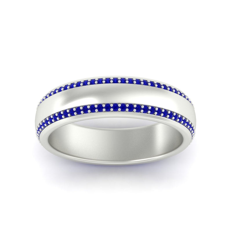 Beveled Edge Matte Eternity Mens Engagement Ring
