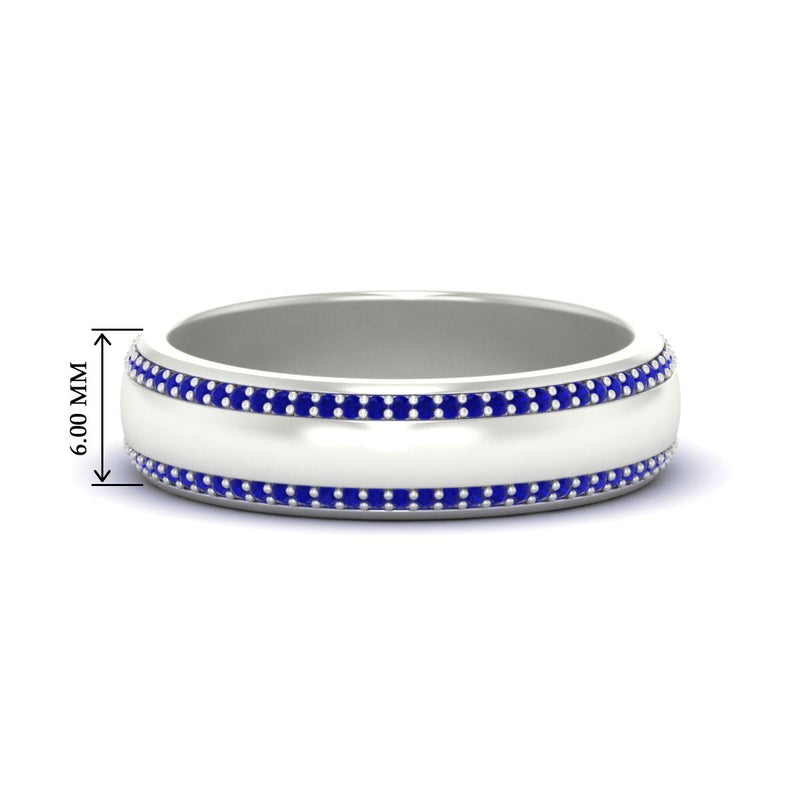Beveled Edge Matte Eternity Mens Engagement Ring
