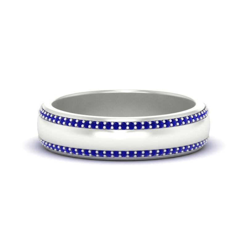 Beveled Edge Matte Eternity Mens Engagement Ring