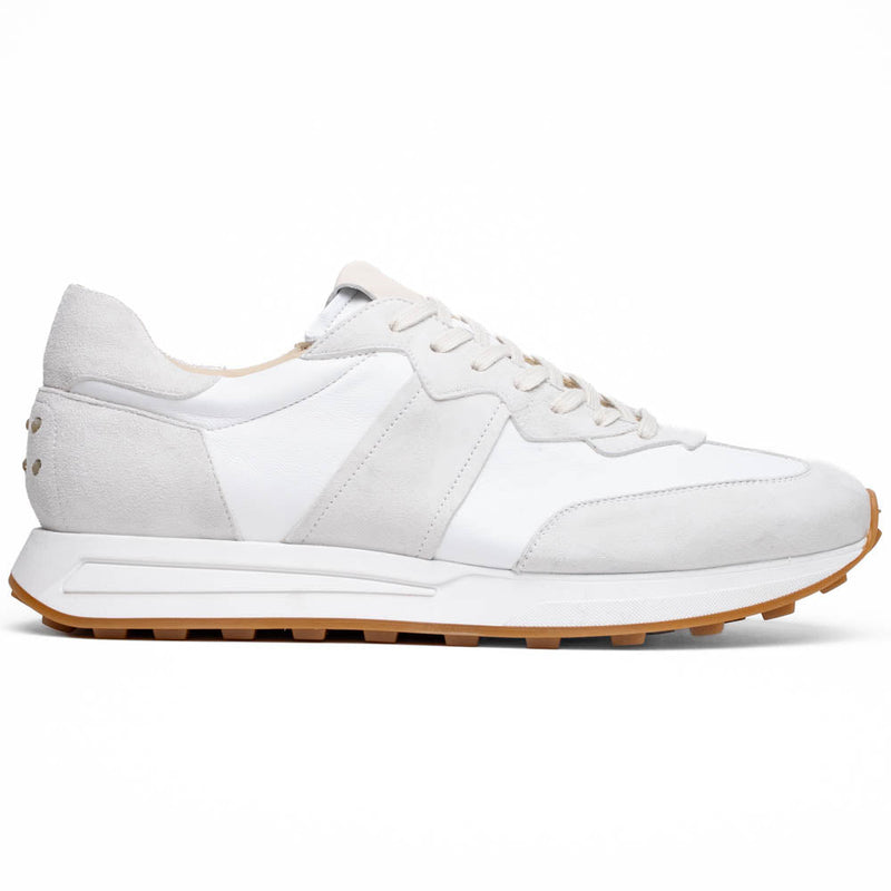 66-265-WHT ROXI Suede & Calfskin Sneaker, White