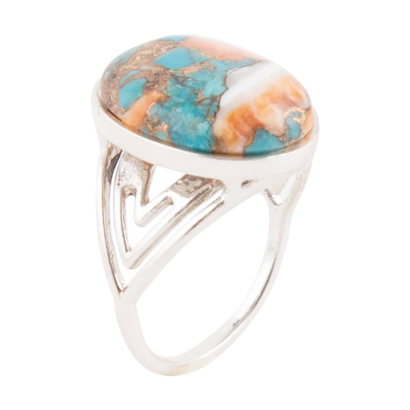 Rustic Refinement Ring - Turquoise Matrix