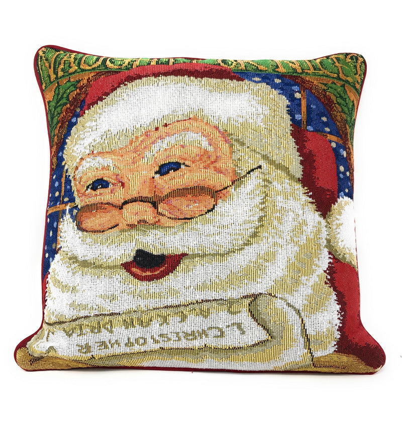 DaDa Bedding Set of 4 Pieces - Magical Santa Snowman Gingerbread Christmas Holiday Tapestry Throw Pillow Covers Bundle Pack - 16" x 16"