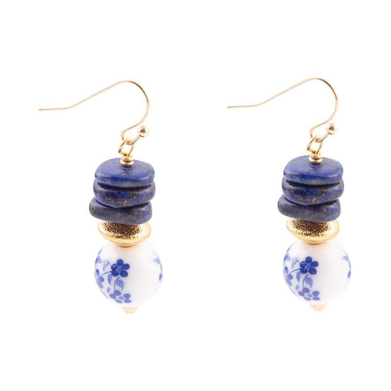 Santorini Cobalt Blue Lapis Drop Earrings