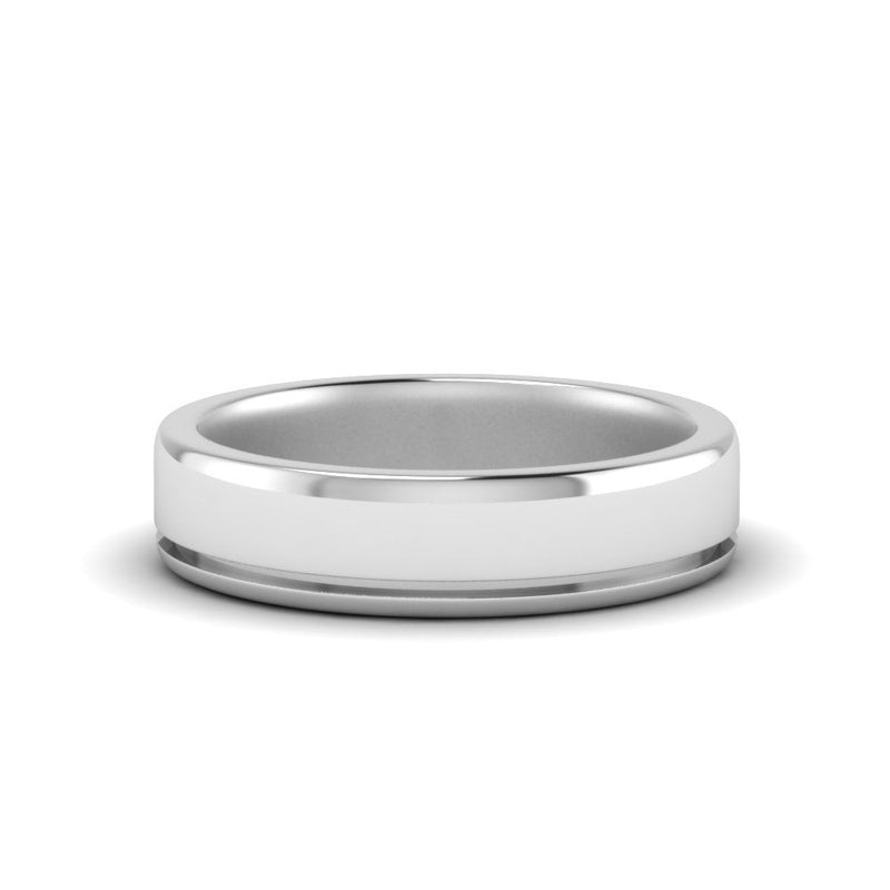Satin Inlay Wedding Rings