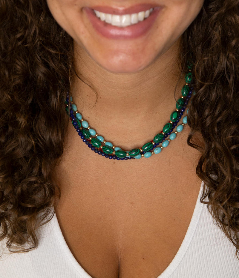Scarsdale Multi Stone Colorful Statement Necklace