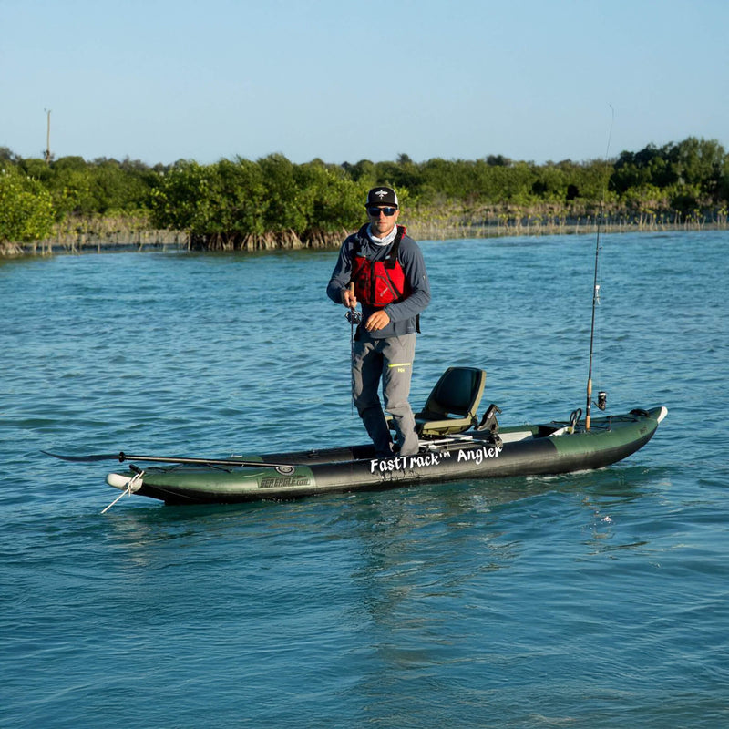 Sea Eagle 385FTA FastTrack 12FT 2- Persons Angler Inflatable Hunter Green Fishing Kayak [385FTAK] (SAK80139)