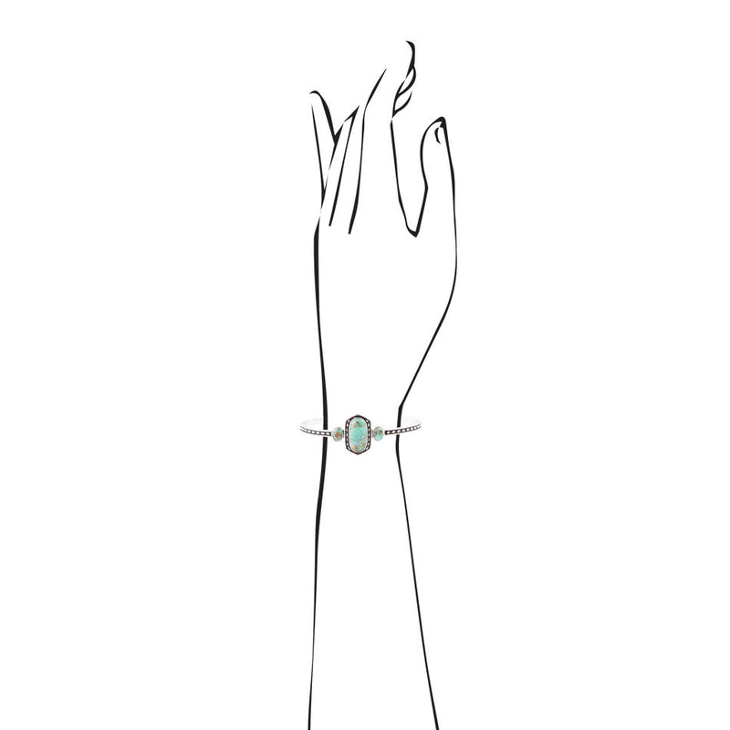 Shielded Blue Turquoise and Sterling Silver Cuff Bracelet