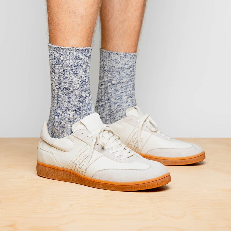 65-400-WHT SHIZZO Signature Leather Sneakers, White