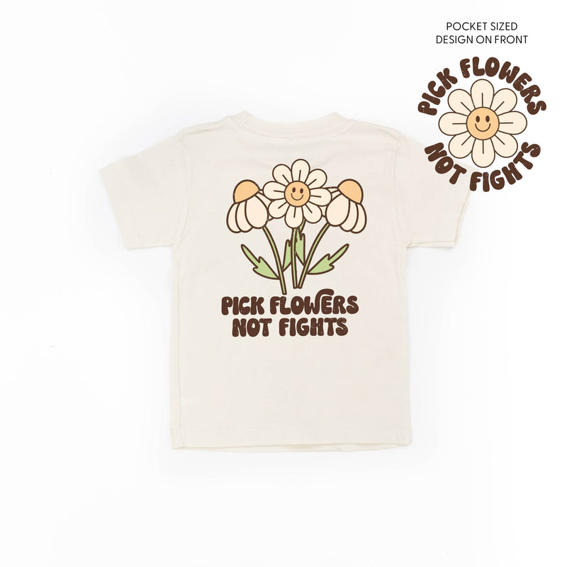 Pick Flowers Not Fights w/pocket on front - Child Tee