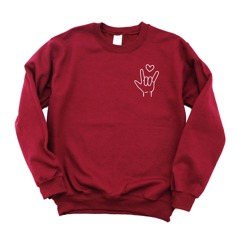 Sign Language - I Love You (pocket) - BASIC Fleece