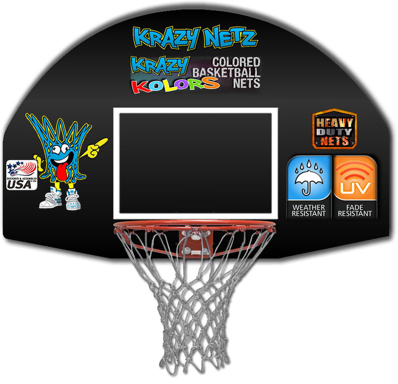 Krazy Netz Heavy Duty Silver Gray Basketball Rim Net