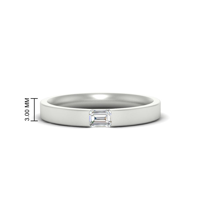 Single Emerald Mens Wedding Band