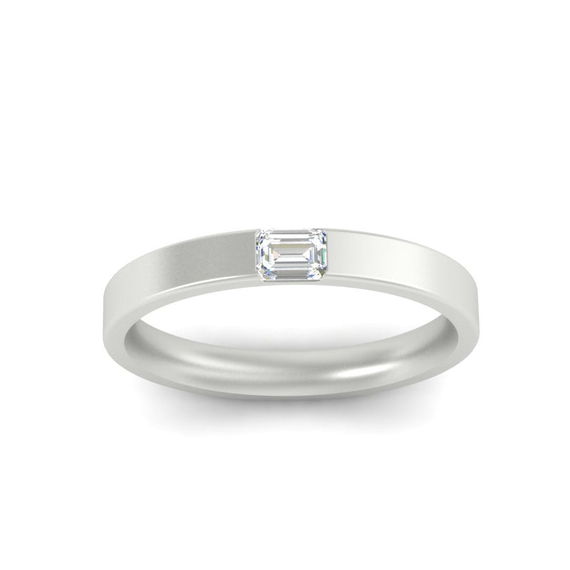 Single Emerald Mens Wedding Band
