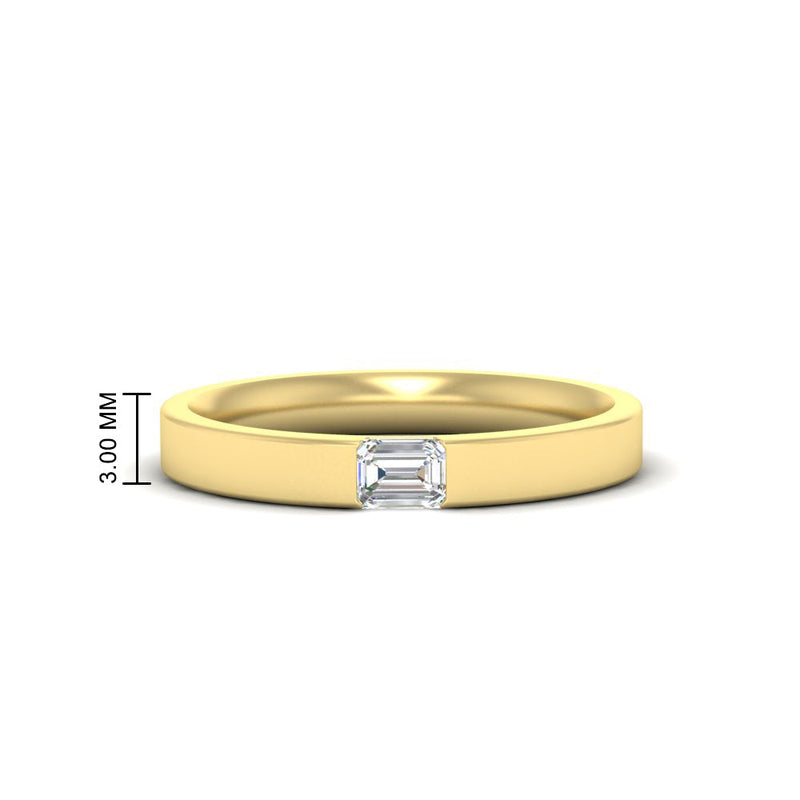 Single Emerald Mens Wedding Band