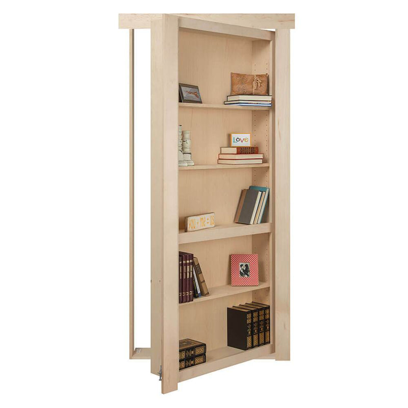 Single Flush Mount Maple Hidden Bookcase Door