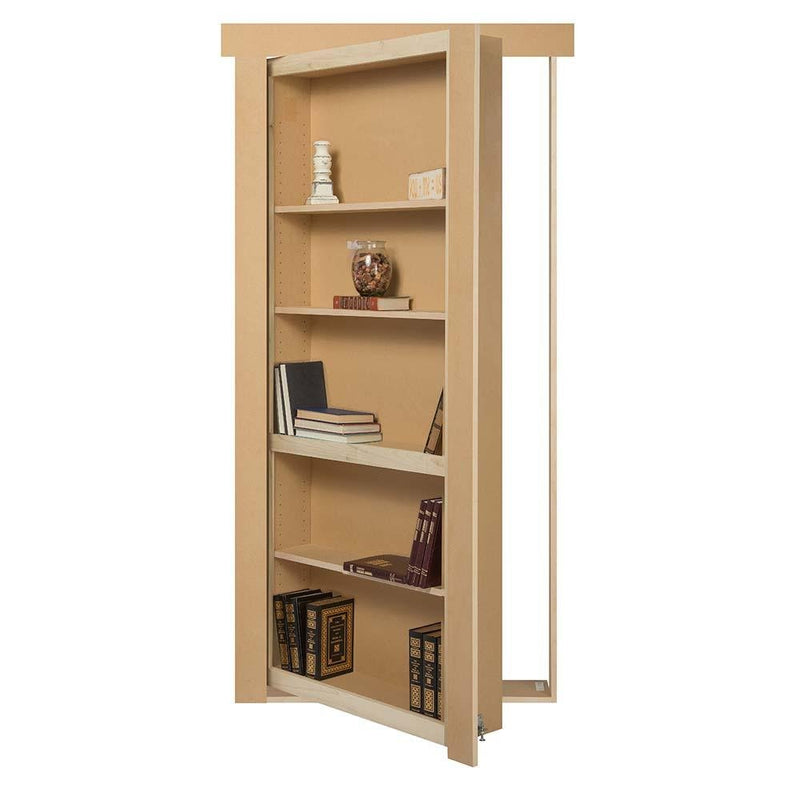 Assembled Flush Mount Paint Grade Hidden Bookcase Door