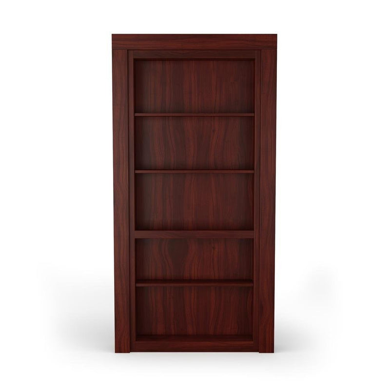Single Flush Mount Walnut Hidden Bookcase Door
