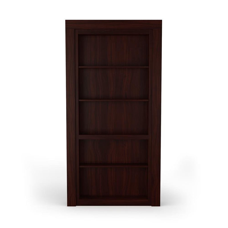Single Flush Mount Walnut Hidden Bookcase Door