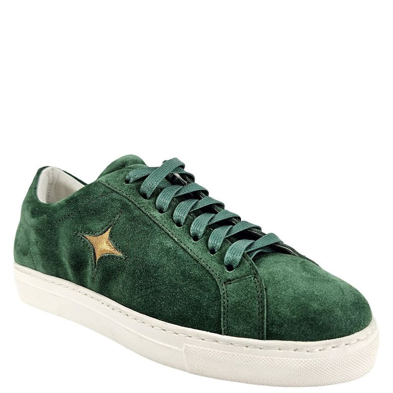Green Suede Sirius Star Womens Sneaker