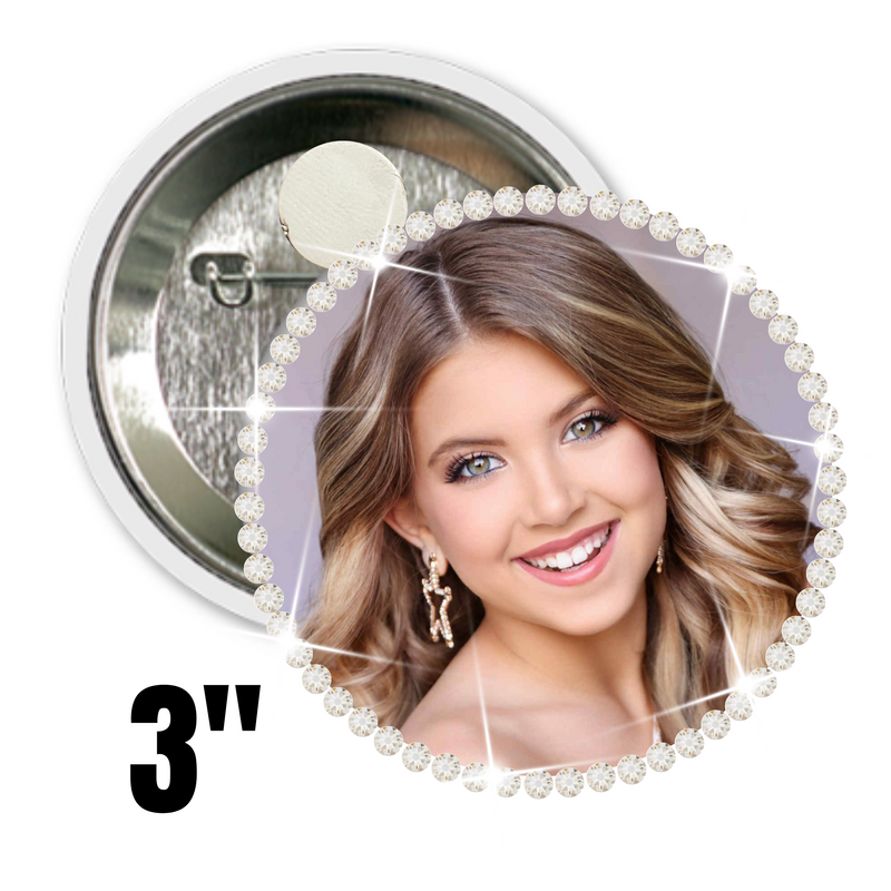 Rhinestone Custom 3" Photo Button