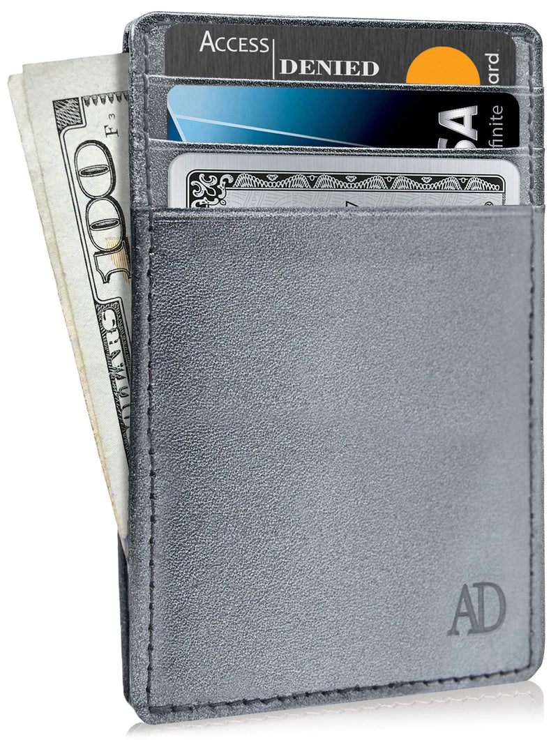 Genuine Leather Slim Card Holder – RFID Blocking, Minimalist