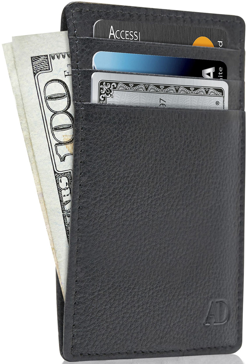 Genuine Leather Slim Card Holder – RFID Blocking, Minimalist