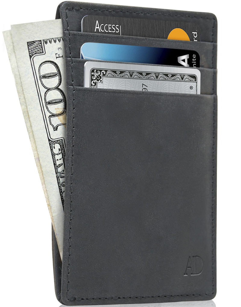 Genuine Leather Slim Card Holder – RFID Blocking, Minimalist
