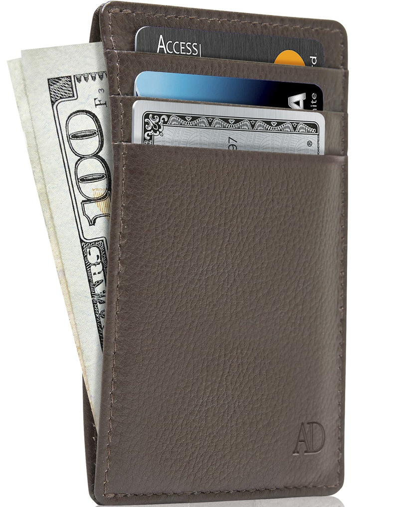 Genuine Leather Slim Card Holder – RFID Blocking, Minimalist