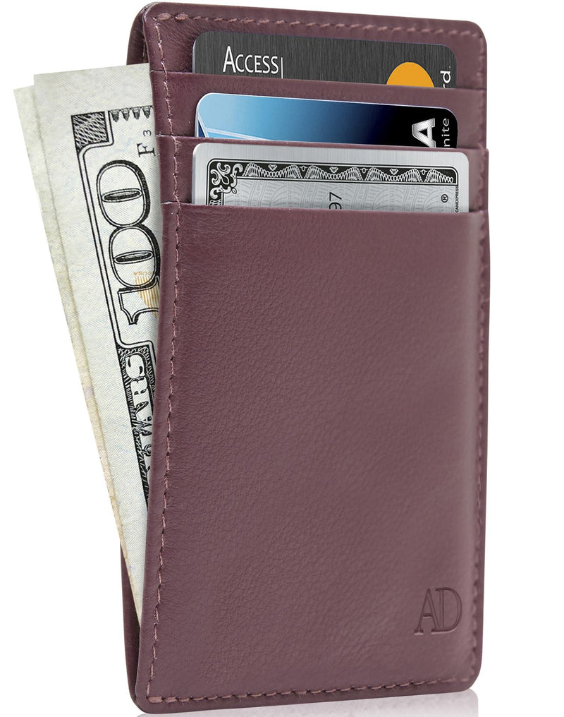 Genuine Leather Slim Card Holder – RFID Blocking, Minimalist